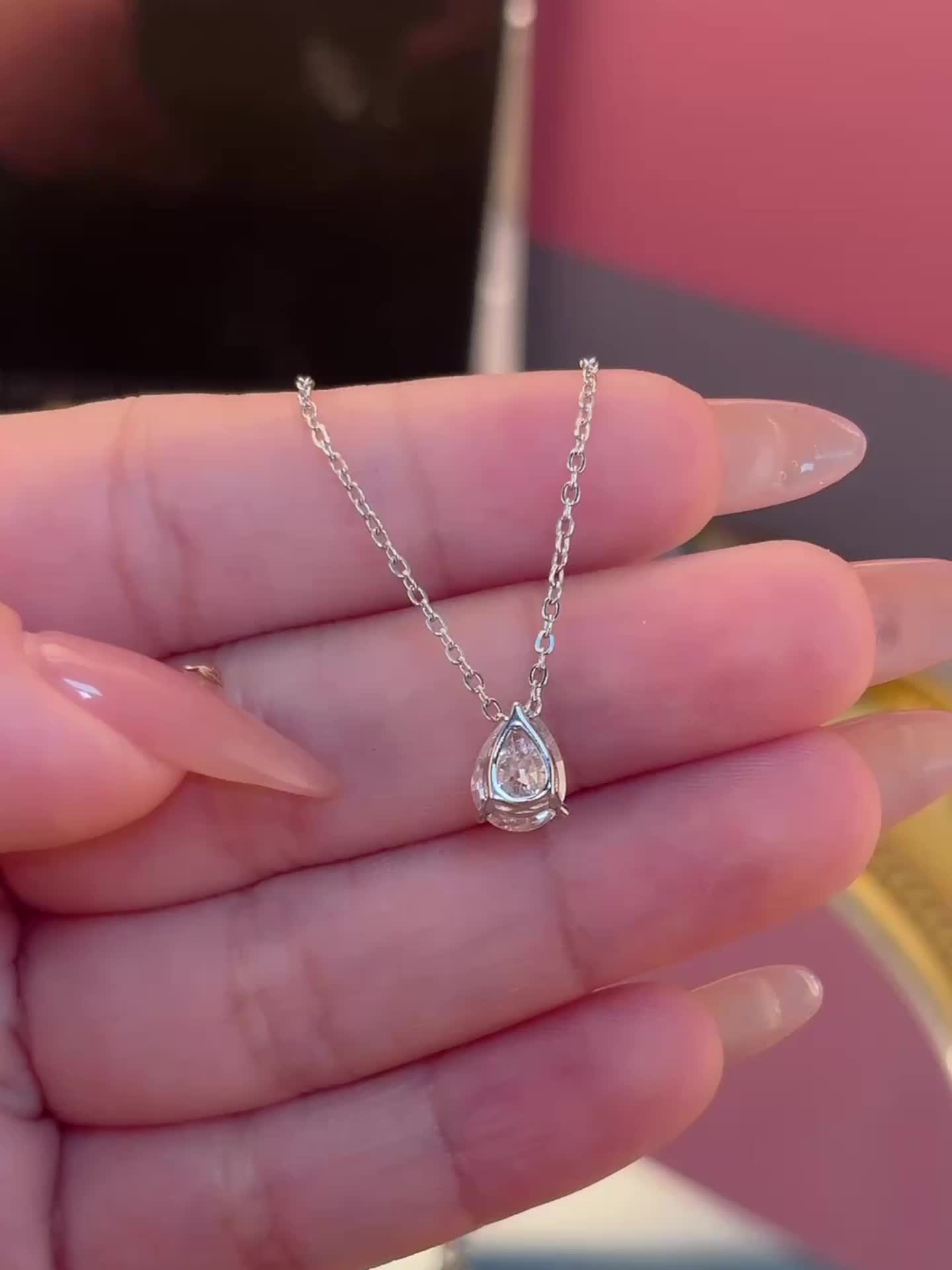 Women's 925 Silver Moissanite Necklace, Everyday Style